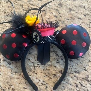 Black and Red Polka Dot Mouse Ears Headband